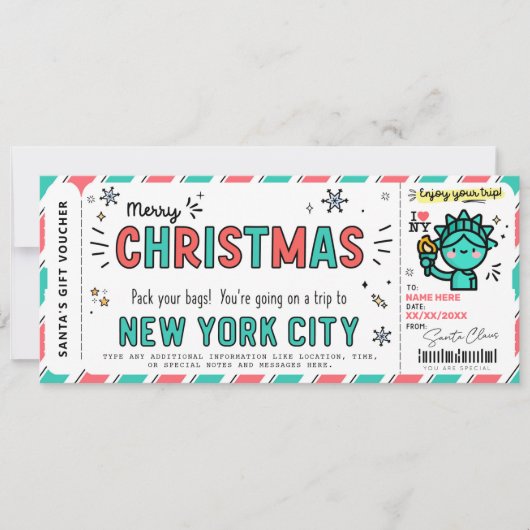 Verrassend New York Trip Cicket Voucher (Voorkant)