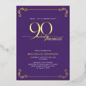 Verrassend Paars & gouddag Folie Uitnodiging (Voorkant)