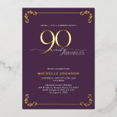 Verrassend Paars & gouddag Folie Uitnodiging (Voorkant)