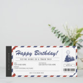 Verrassend reisbiljet met cadeaubon kaart (Staand voorkant)