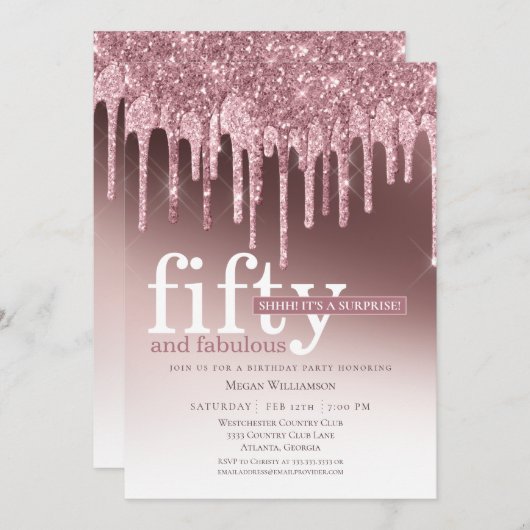 Verrassend roze vijftig jaar oud en verbluffend fe kaart (Voorkant / Achterkant)