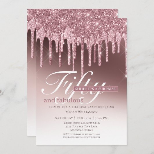 Verrassend roze vijftig jaar oud en verbluffend fe kaart (Voorkant / Achterkant)