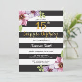 Verrassende 15e verjaardag Uitnodiging voor vrouwe (Staand voorkant)