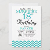 Verrassende 18e verjaardag Uitnodiging Blauwgroen  (Voorkant)