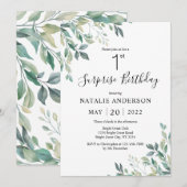 Verrassende 1e verjaardag Groene Eucalyptus Greene Kaart (Voorkant / Achterkant)