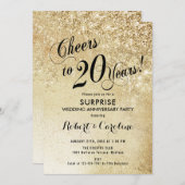 Verrassende 20e trouwdag - Goud Kaart (Voorkant / Achterkant)