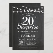 Verrassende 20e verjaardag Uitnodigingskarton Kaart (Voorkant / Achterkant)