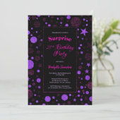 Verrassende 21ste verjaardag Paarse en Zwarte Part Kaart (Staand voorkant)