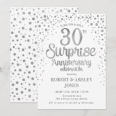 Verrassende 30e trouwdag - Zilver & Wit Kaart (Voorkant / Achterkant)