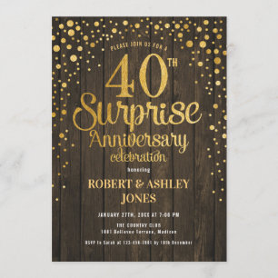 Verrassende 40e huwelijksverjaardag - Hout & Goud Kaart