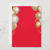 Verrassende 40e verjaardag Rode en gouden ballonne Kaart (Achterkant)