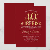 Verrassende 40ste huwelijksverjaardag - Rood Goud Kaart (Voorkant / Achterkant)