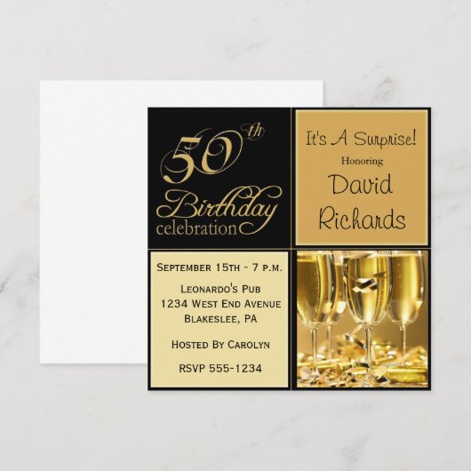 Verrassende 50e verjaardag feestdagen kaart (Voorkant / Achterkant)
