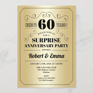 Verrassende 60e Jubileum-partij - Gold Black Kaart