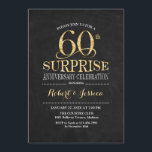 Verrassende 60ste huwelijksverjaardag krijtbord go kaart<br><div class="desc">Verrassingsuitnodiging voor 60ste huwelijksverjaardag. Elegant klassiek ontwerp in zwart krijtbord en namaak glinsterend goud. Kenmerken elegante script lettertype. Stuur me een bericht als je verdere aanpassing nodig hebt.</div>
