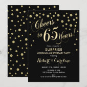 Verrassende 65e trouwdag - Zwart & Goud Kaart (Voorkant / Achterkant)