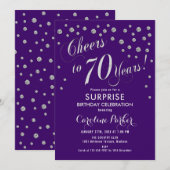 Verrassende 70e verjaardag van de Zilveren Paars Kaart (Voorkant / Achterkant)