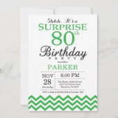 Verrassende 80e verjaardag Uitnodiging Groene Chev (Voorkant)
