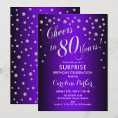 Verrassende 80e verjaardag van de Zilveren Paars Kaart (Voorkant / Achterkant)