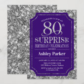 Verrassende 80e verjaardag van de Zilveren Paars Kaart (Voorkant / Achterkant)