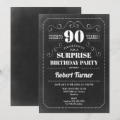 Verrassende 90e verjaardag - Chalkboard Kaart (Voorkant / Achterkant)