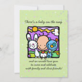 Verrassende baby shower-uitnodiging.Bunny.Puppy.He Kaart (Voorkant)
