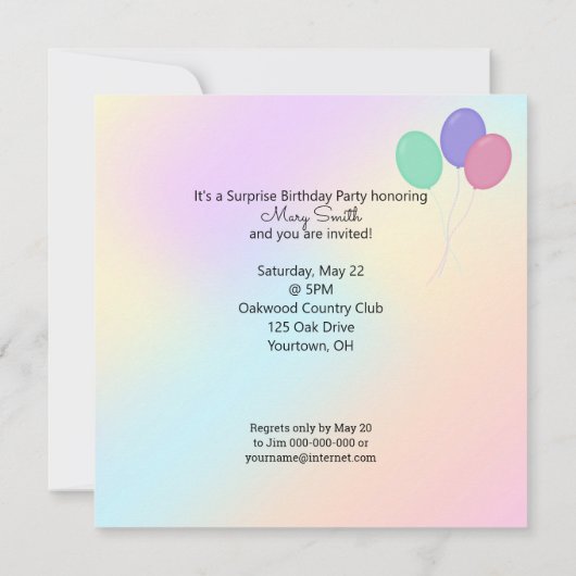 Verrassende Birthday Party-kat in doos Kaart (Achterkant)