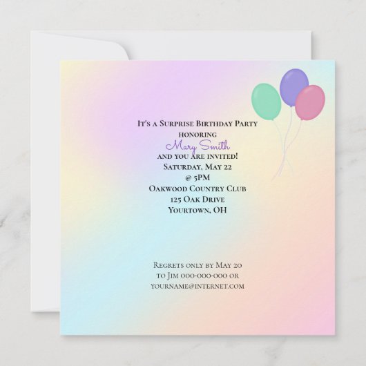 Verrassende Birthday Party-kat in doos Kaart (Achterkant)