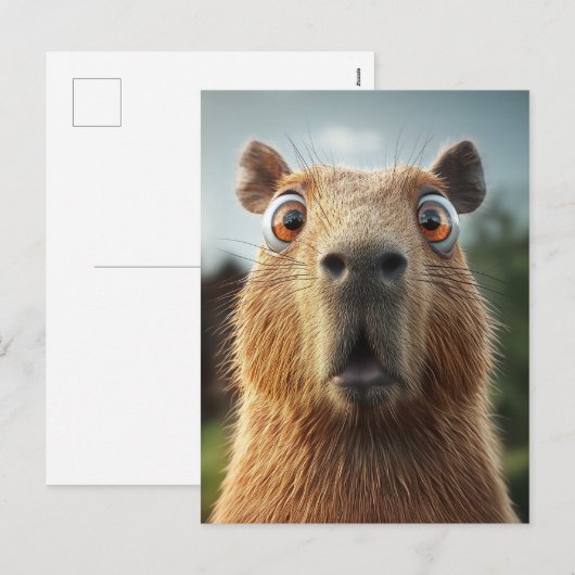 Verrassende Capybara close-up Feestdagenkaart (Voorkant / Achterkant)