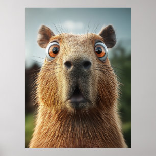 Verrassende Capybara close-up Poster