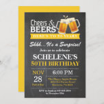 Verrassende Cheers and Beers 50th Birthday Invitat Kaart<br><div class="desc">Verrassende Cheers and Beers 50th Birthday Invitation Card. Volwassen verjaardag. Geel. 16e 18e 21e 30e 40e 50e 70e 80e 90e 100e. Elke leeftijd. Voor verdere aanpassing,  te klikken gelieve de knoop "van de Aanpassing het"en ons ontwerphulpmiddel te gebruiken om deze sjabloon te wijzigen.</div>