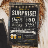 Verrassende Cheers and Beers 50th Birthday Invitat Kaart