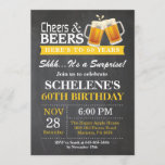 Verrassende Cheers and Beers 60th Birthday Invitat Kaart<br><div class="desc">Verrassende Cheers and Beers 60th Birthday Invitation Card. Volwassen verjaardag. Geel. 16e 18e 21e 30e 40e 50e 70e 80e 90e 100e. Elke leeftijd. Voor verdere aanpassing,  te klikken gelieve de knoop "van de Aanpassing het"en ons ontwerphulpmiddel te gebruiken om deze sjabloon te wijzigen.</div>