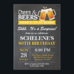 Verrassende Cheers and Beers 80th Birthday Invitat Kaart<br><div class="desc">Verrassende Cheers and Beers 80th Birthday Invitation Card. Volwassen verjaardag. Geel. 16e 18e 21e 30e 40e 50e 70e 80e 90e 100e. Elke leeftijd. Voor verdere aanpassing,  te klikken gelieve de knoop "van de Aanpassing het"en ons ontwerphulpmiddel te gebruiken om deze sjabloon te wijzigen.</div>