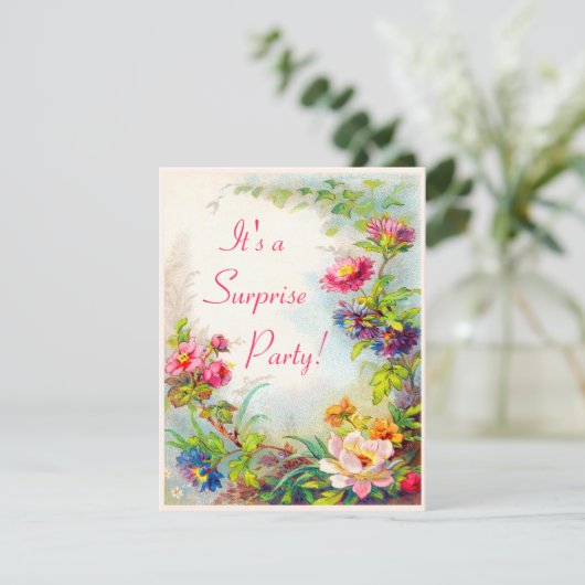 Verrassende Dahlias Peonies Victoriaans tuin Kaart (Staand voorkant)