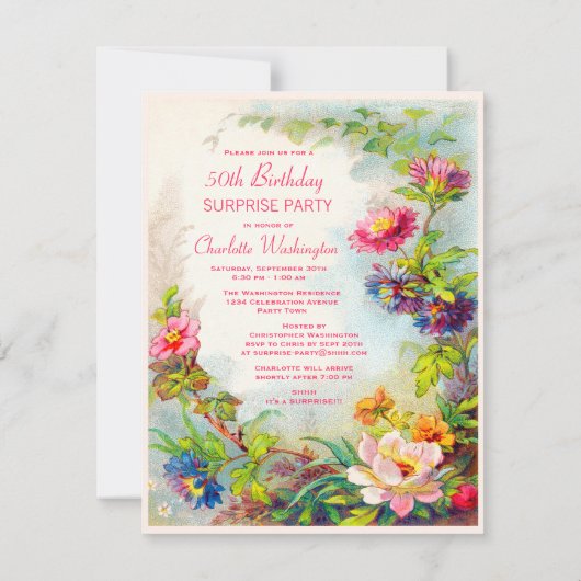 Verrassende Dahlias Peonies Victoriaans tuin Kaart (Achterkant)