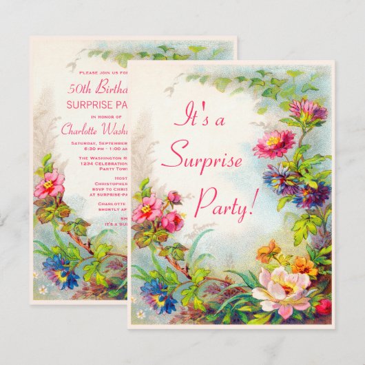 Verrassende Dahlias Peonies Victoriaans tuin Kaart (Voorkant / Achterkant)