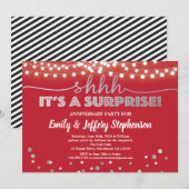 Verrassende feestdag, ruby red. Silver Kaart (Voorkant / Achterkant)