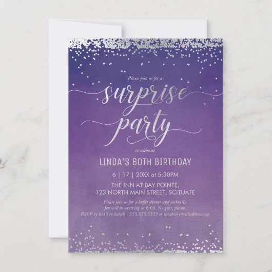 Verrassende feestdag - Waterverf, zilver Kaart (Voorkant)