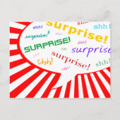 Verrassende feestuitnodiging: Comic Speech Bubble Uitnodiging Briefkaart (Voorkant)