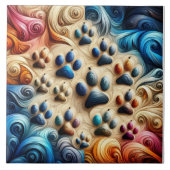 Verrassende gekleurde canine pow print tegeltje (Voorkant)