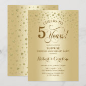 Verrassende Gouden 5e Jubileumviering Kaart (Voorkant / Achterkant)