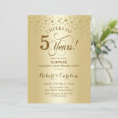 Verrassende Gouden 5e Verjaardagsviering Kaart (Staand voorkant)