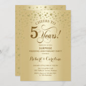 Verrassende Gouden 5e Verjaardagsviering Kaart (Voorkant / Achterkant)