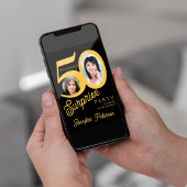 Verrassende gouden foto op 50e verjaardag kaart