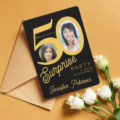 Verrassende gouden foto op 50e verjaardag kaart