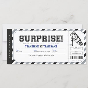 Verrassende Hockey Game Gift Ticket Sjabloon