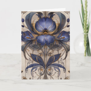 Verrassende Iris Type Bloem Illustratie Hallo Kaart