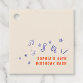 Verrassende Muzieknote Illustraties 40e Verjaardag Bedankjes Labels (Voorkant)