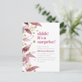 Verrassende Paarse Waterverf vertrekt Uitnodiging Briefkaart (Staand voorkant)